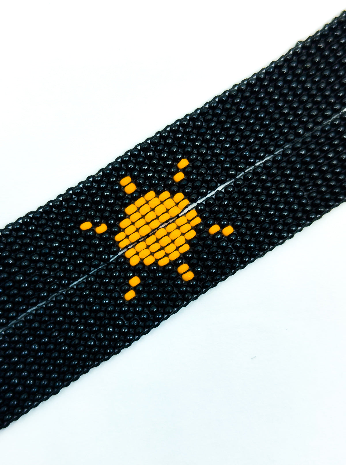 Handmade Couple Beaded Bracelets Set – Matching Sun & Horizon Adjustable Black Seed Bead Wristbands, Romantic Long Distance Relationship Connection Jewelry Gift for couple
