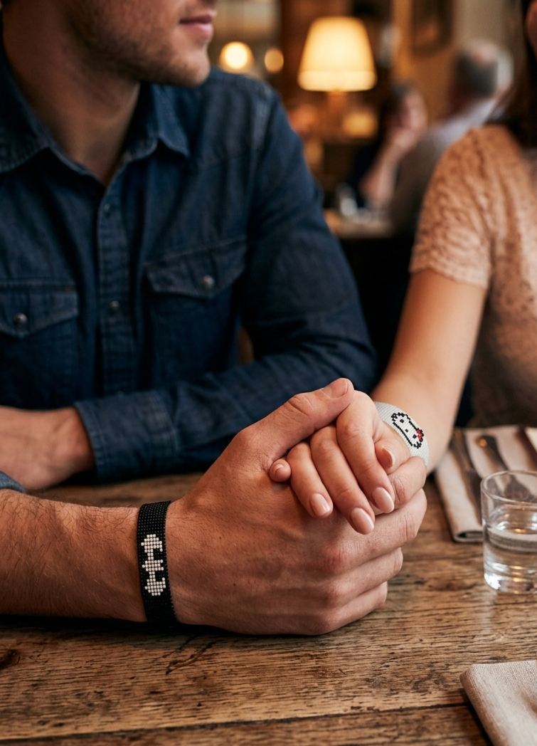 Beautiful Handmade Couple Bead Bracelets Set of 2 / Matching Love Wristbands for Men & WomenBeautiful Handmade Couple Bead Bracelets Set of 2 / Matching Love Wristbands for Men & Women