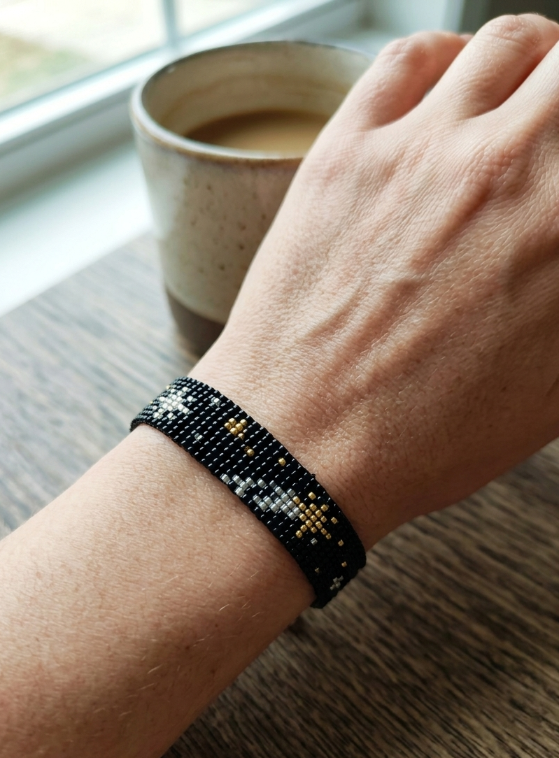 "Stargazer" Hand-Woven Celestial Bead Bracelet