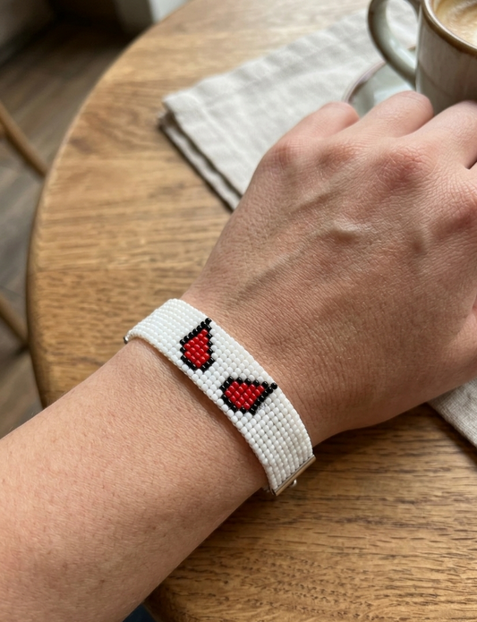 Spider-Man Inspired Hero Eyes Beaded Bracelet | Red & Black Web-Slinger Loom Bracelet