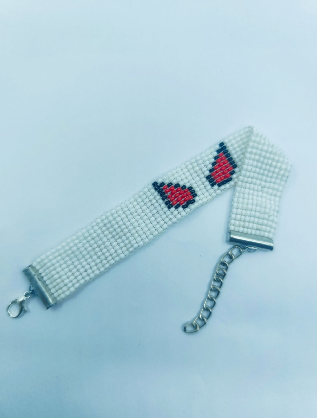 Spider-Man Inspired Hero Eyes Beaded Bracelet | Red & Black Web-Slinger Loom Bracelet