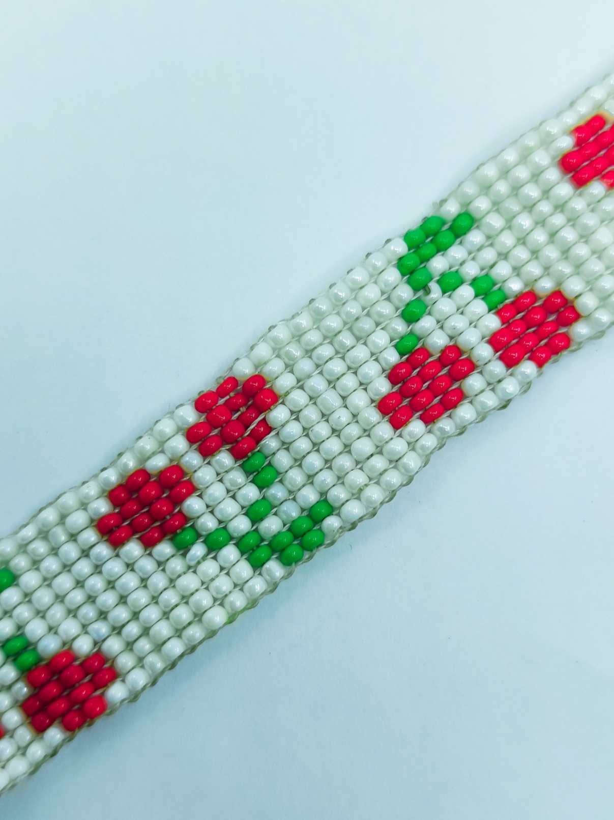 Handcrafted Sweet Cherry Beaded Bracelet | Red & Green Fruit Pattern Loom Bracelet