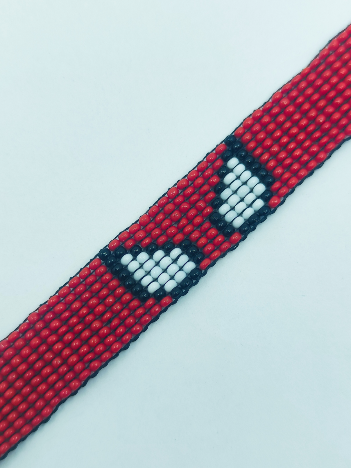 Superhero Beaded Wristbands - Red and Black Spider-Hero Loomed Jewelry - BOGO Handmade Gift for Couples or Friends