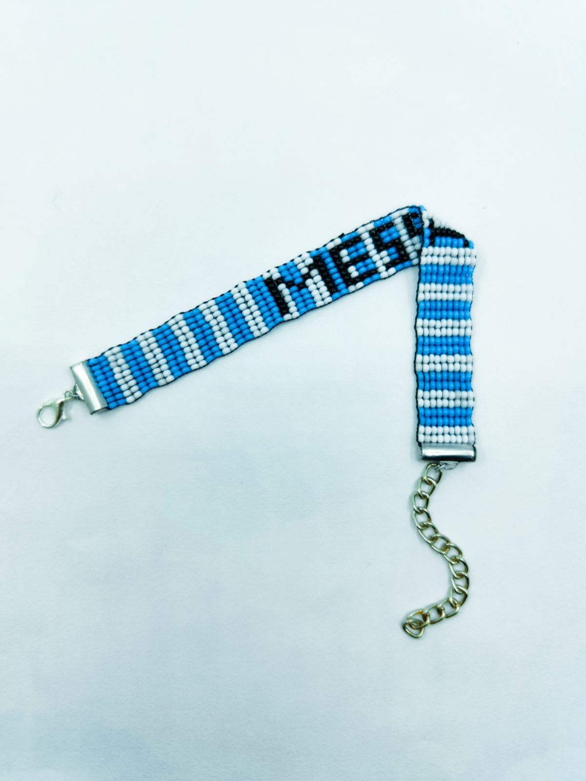 Handmade MESSI Argentina Beaded Bracelet | Leo Messi Football Fan Wristband