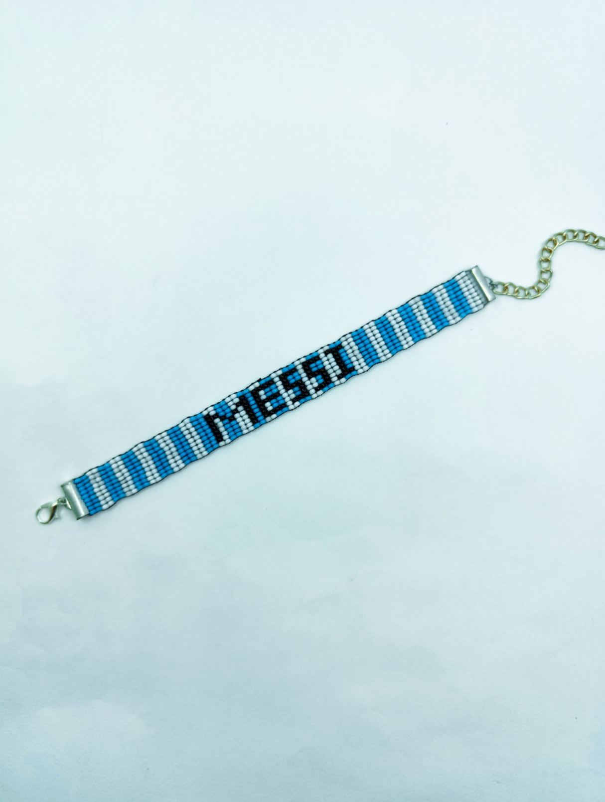 Handmade MESSI Argentina Beaded Bracelet | Leo Messi Football Fan Wristband