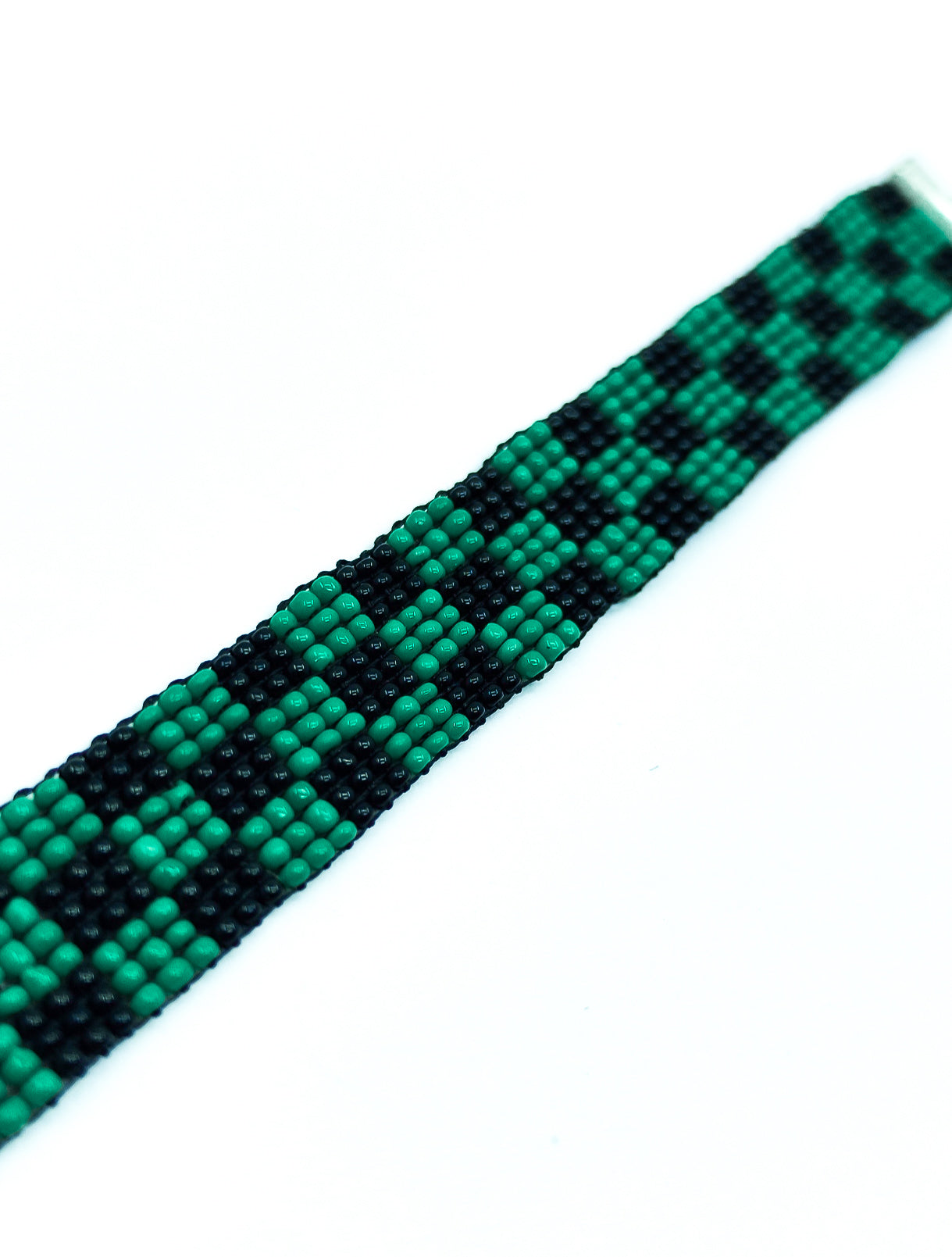 Handcrafted Tanjiro Checkerboard Beaded Bracelet – Demon Slayer Inspired Unisex Anime Wristband