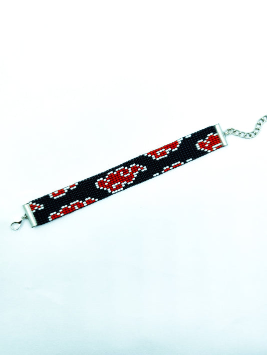 Handcrafted Akatsuki Red Cloud Seed Bead Bracelet – Unisex Naruto Inspired Anime Wristband