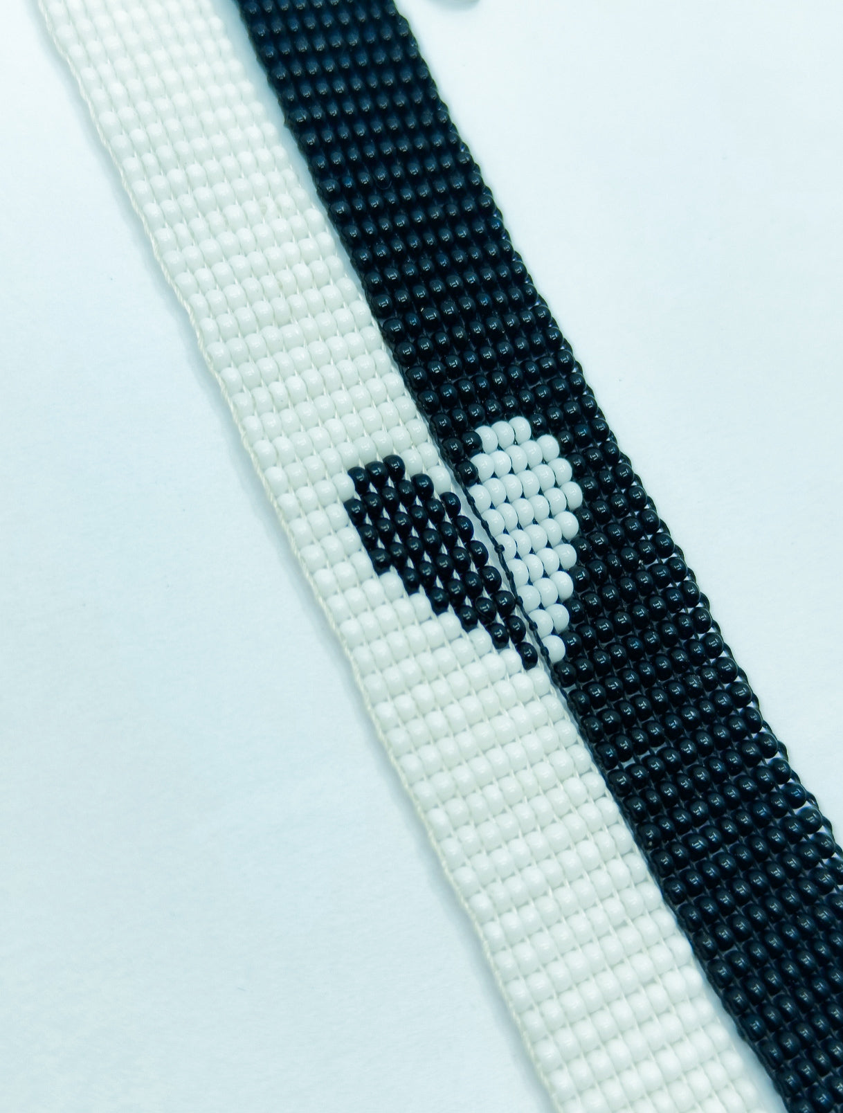 Handcrafted Half Heart Matching Couple Bracelets - Set of 2 (Black & White)