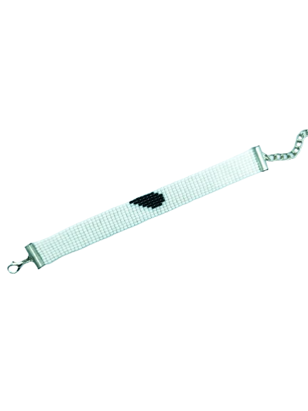 Handcrafted Half Heart Matching Couple Bracelets - Set of 2 (Black & White)