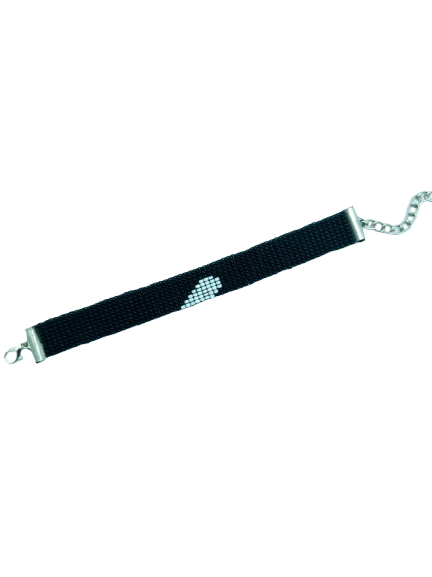 Handcrafted Half Heart Matching Couple Bracelets - Set of 2 (Black & White)