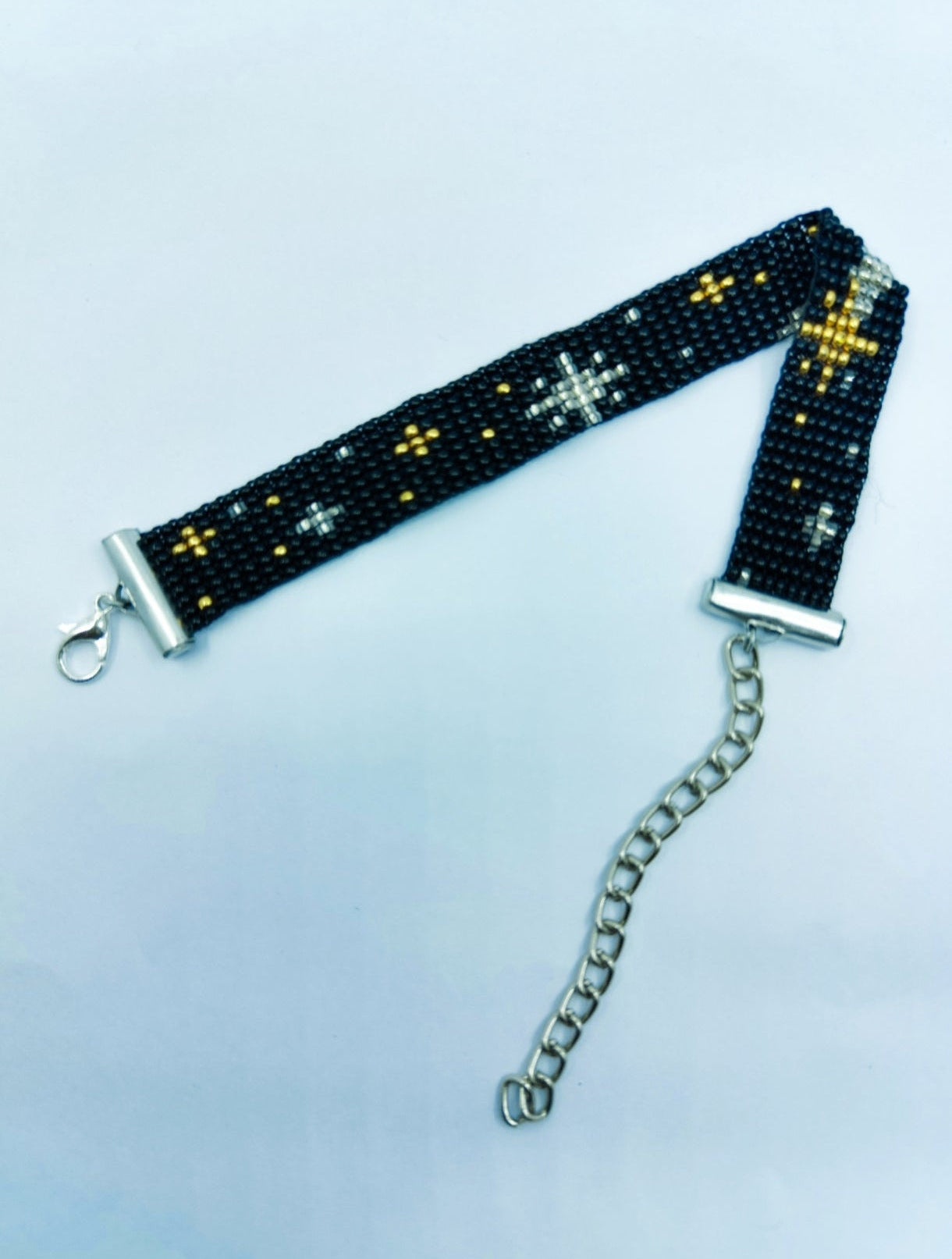"Stargazer" Hand-Woven Celestial Bead Bracelet